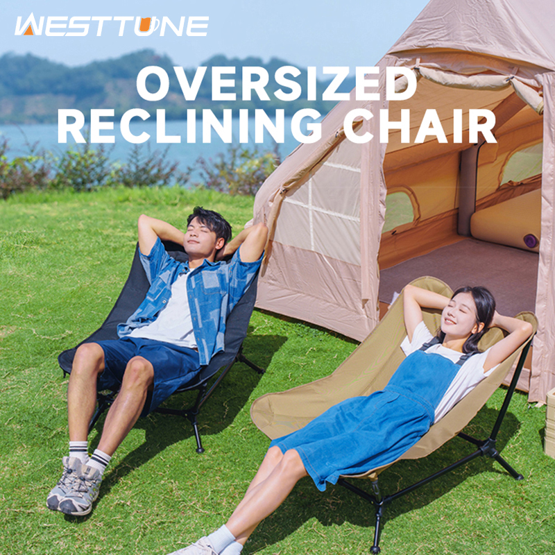 Outdoor Furniture Aluminium - WESTTUNE Folding Lounger Chair Oversized Camping