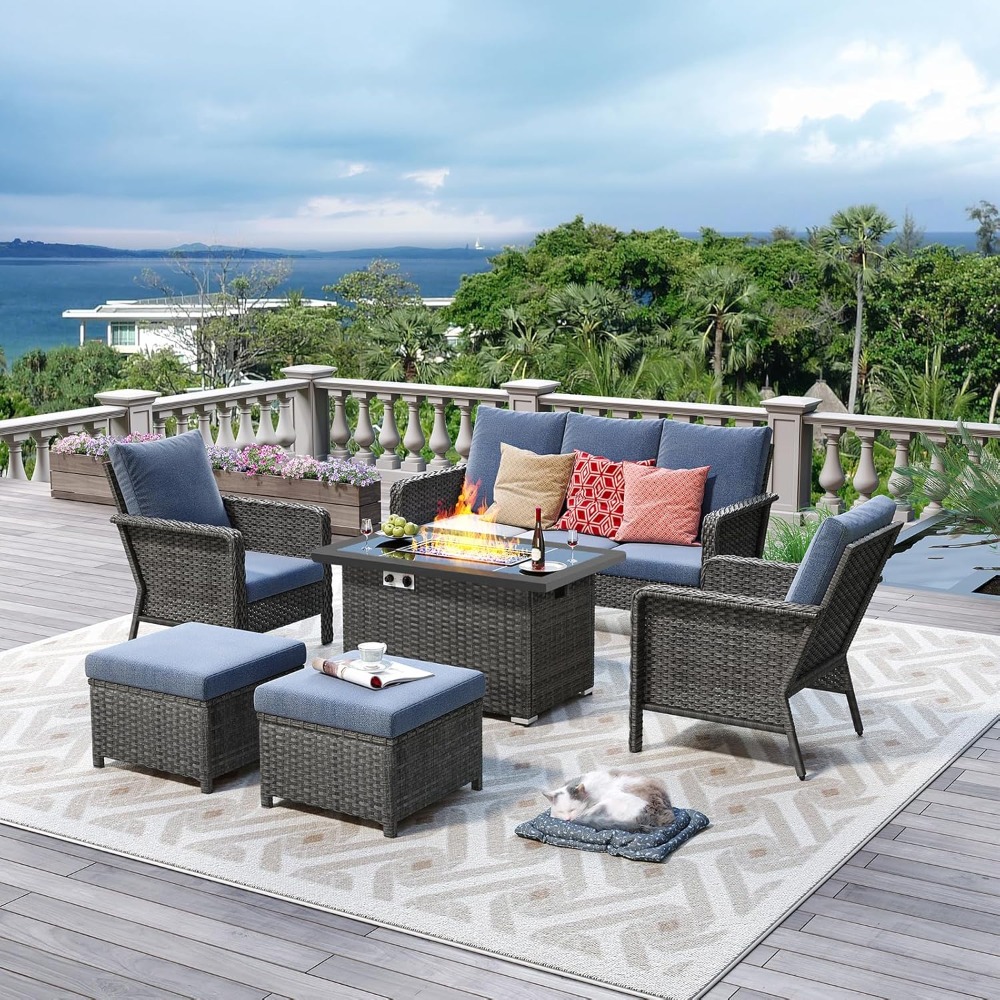 Outdoor Furniture And Fire Pit - Outdoor Patio Furniture Set With 44