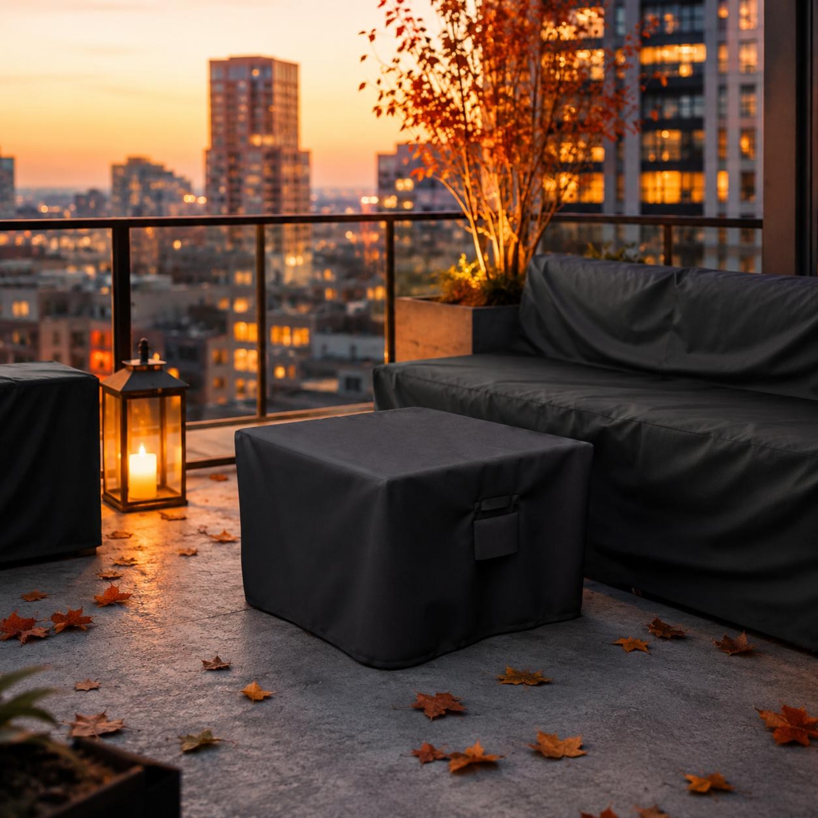 Outdoor Furniture Table - Square Patio Table Cover Drawstring Closure