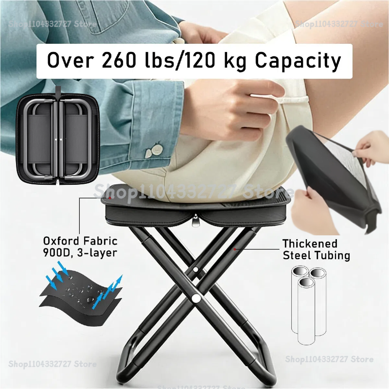 Outdoor Furniture Rocking Chair - Portable Folding Stool Lightweight Camping Chair