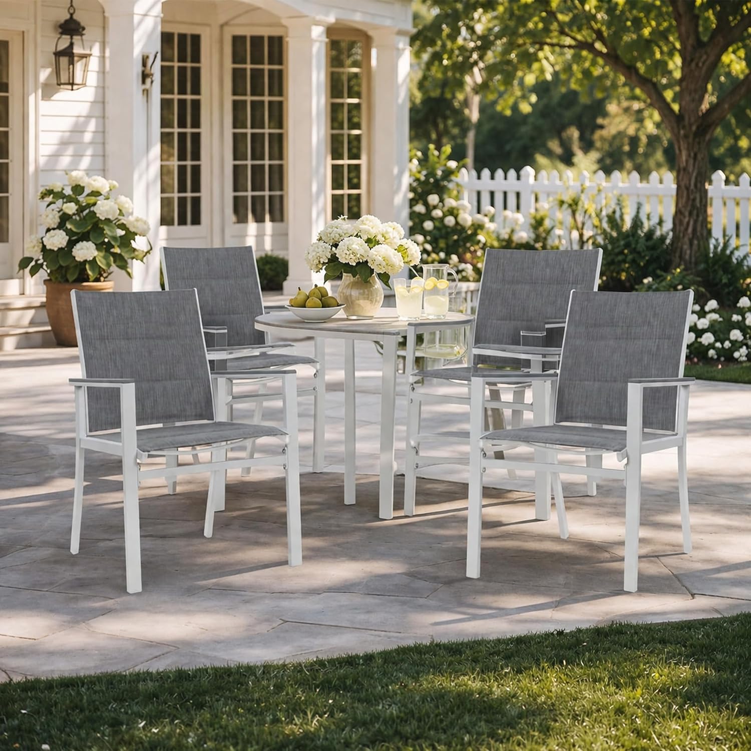 Outdoor Furniture Quick Dry - Aluminum Frame Padded Textilene Sling Dining