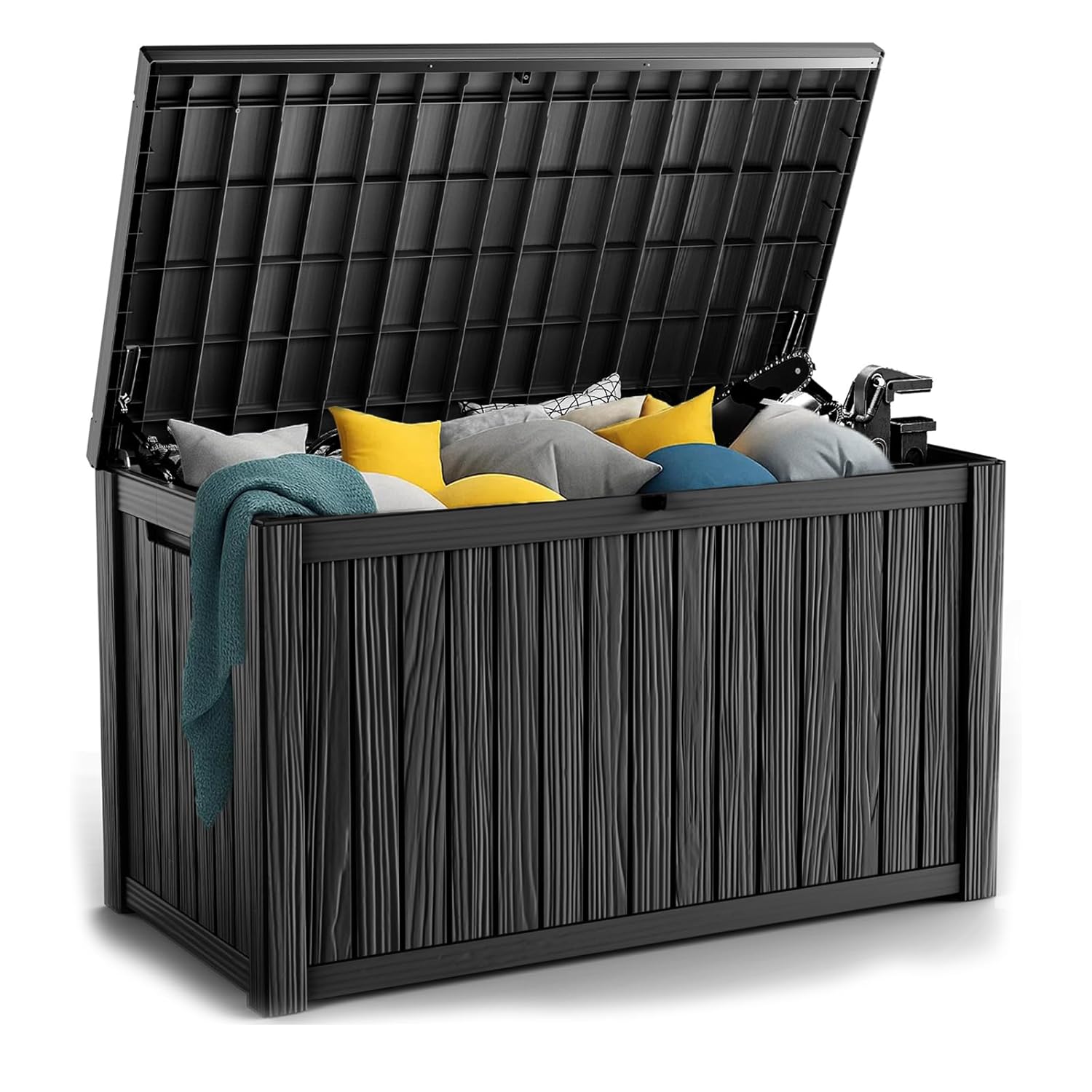 Outdoor Furniture Patio - 180Gal Lockable Resin Deck Box Waterproof