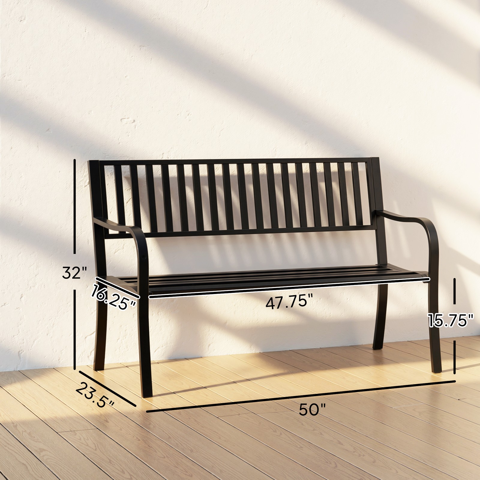 Outdoor Bench Patio Steel Gard - Outdoor Furniture One Piece 评论和价格