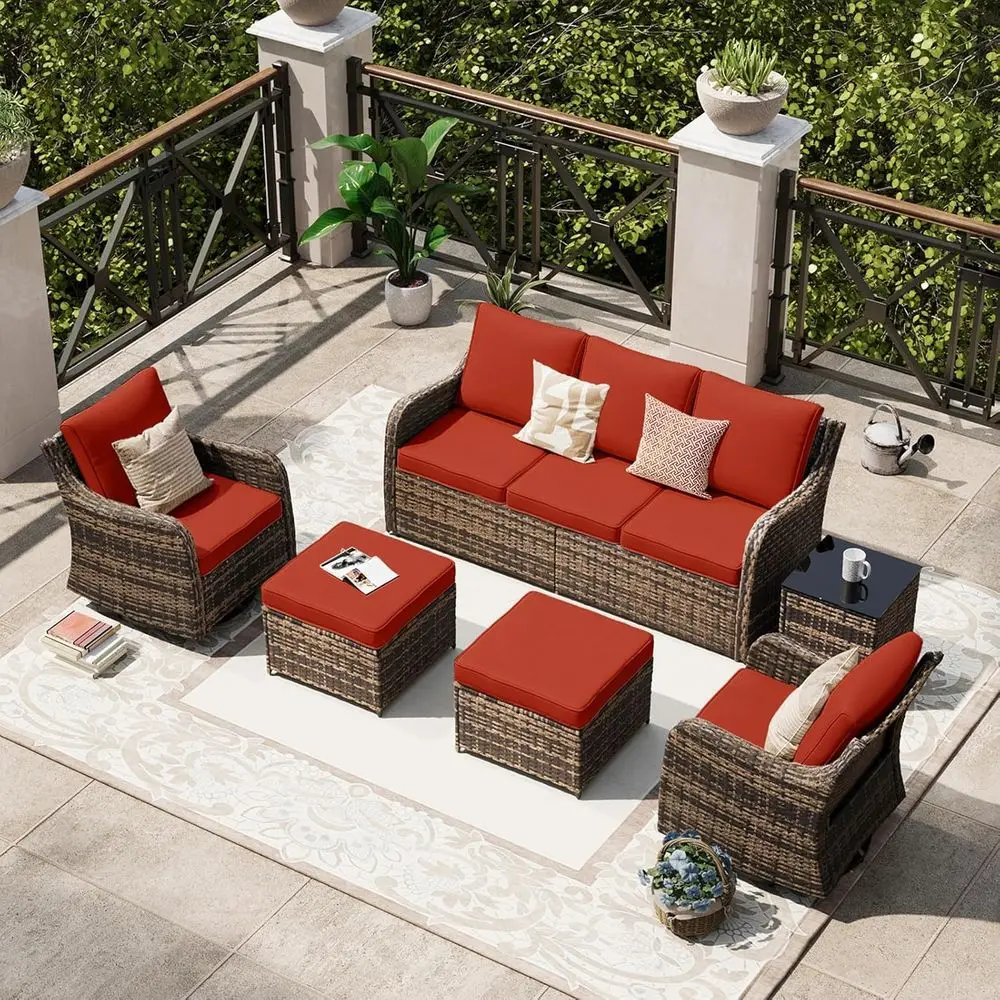 6-Piece Outdoor Patio Furnitur - Outdoor Furniture Rocking Chair 评论和价格