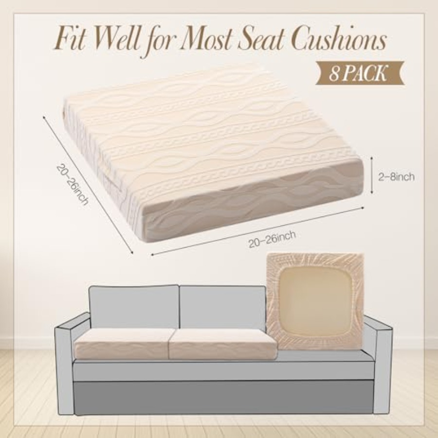 8Pcs Stretch Patio Cushion Cov - Outdoor Furniture Patio 评论和价格