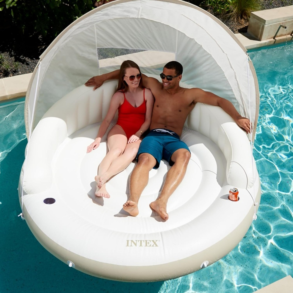Canopy Island Inflatable Pool  - Outdoor Furniture For Pool 评论和价格
