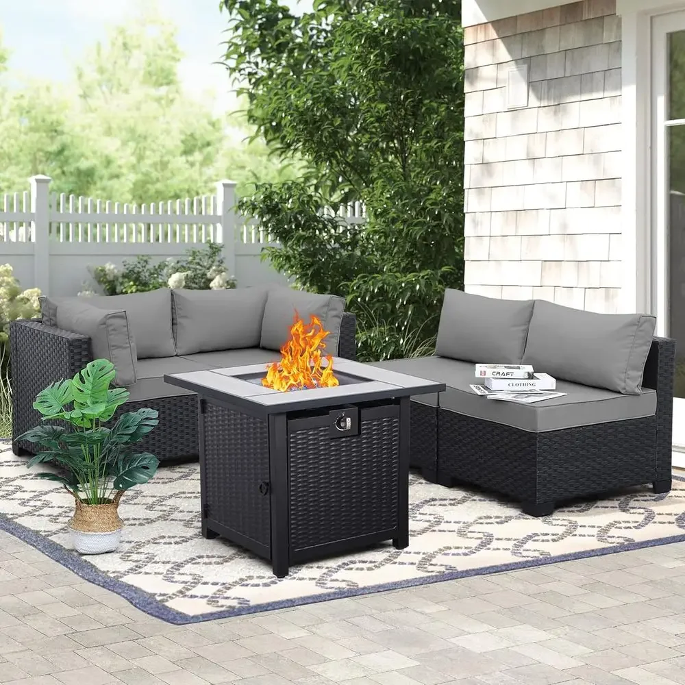 5-Piece Outdoor Patio Furnitur - Outdoor Furniture And Fire Pit 评论和价格