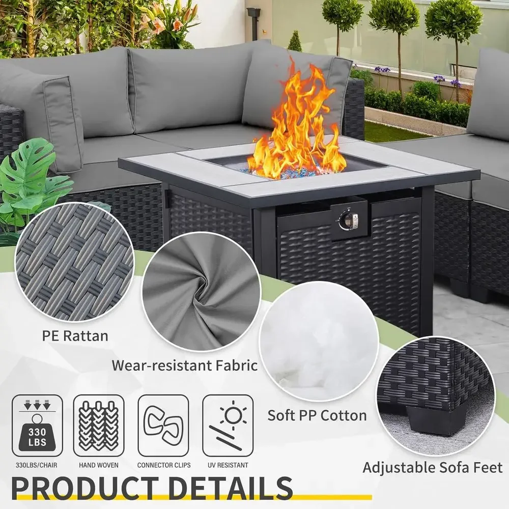5-Piece Outdoor Patio Furnitur - Outdoor Furniture And Fire Pit 评论和价格