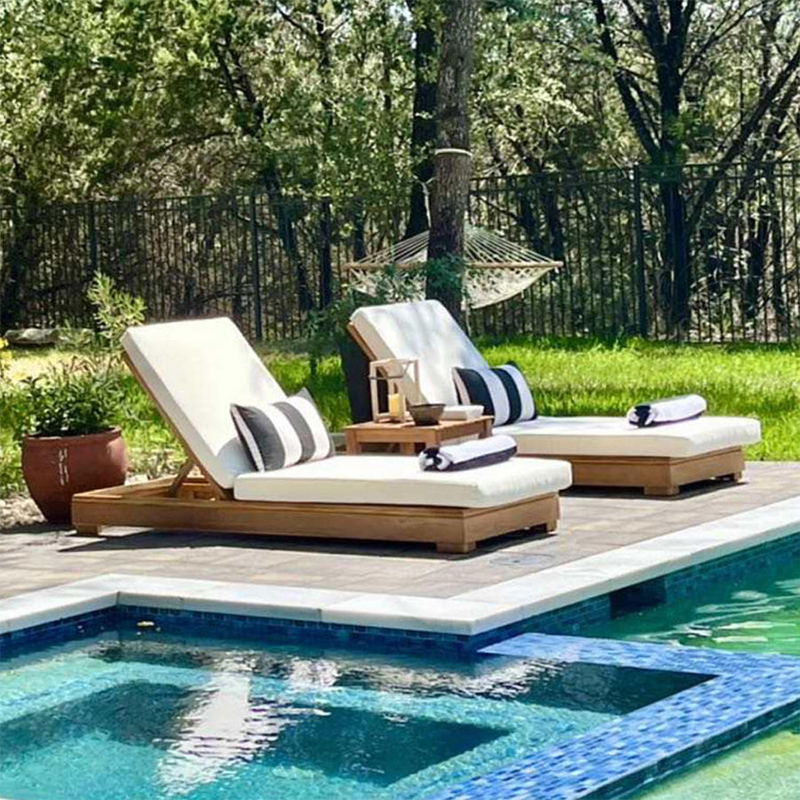 Outdoor Teak Wood Chaise Loung - Outdoor Furniture Quick Dry 评论和价格