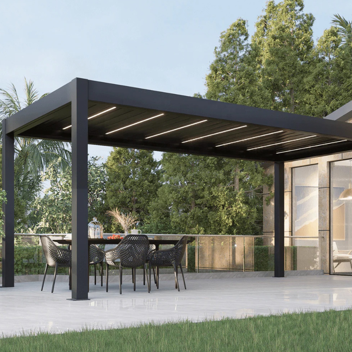 Louvered Aluminum Pergola Adju - Outdoor Furniture Aluminium 评论和价格