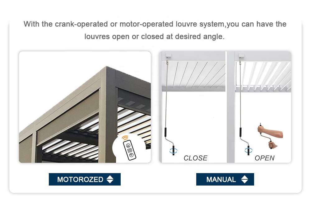 Louvered Aluminum Pergola Adju - Outdoor Furniture Aluminium 评论和价格