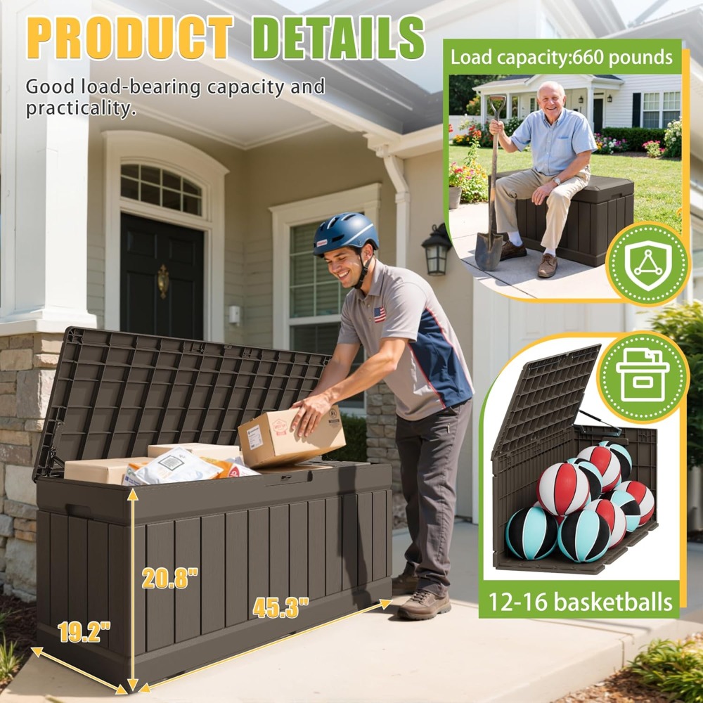 82 Gallon Outdoor Storage Box  - Outdoor Furniture For Pool 评论和价格