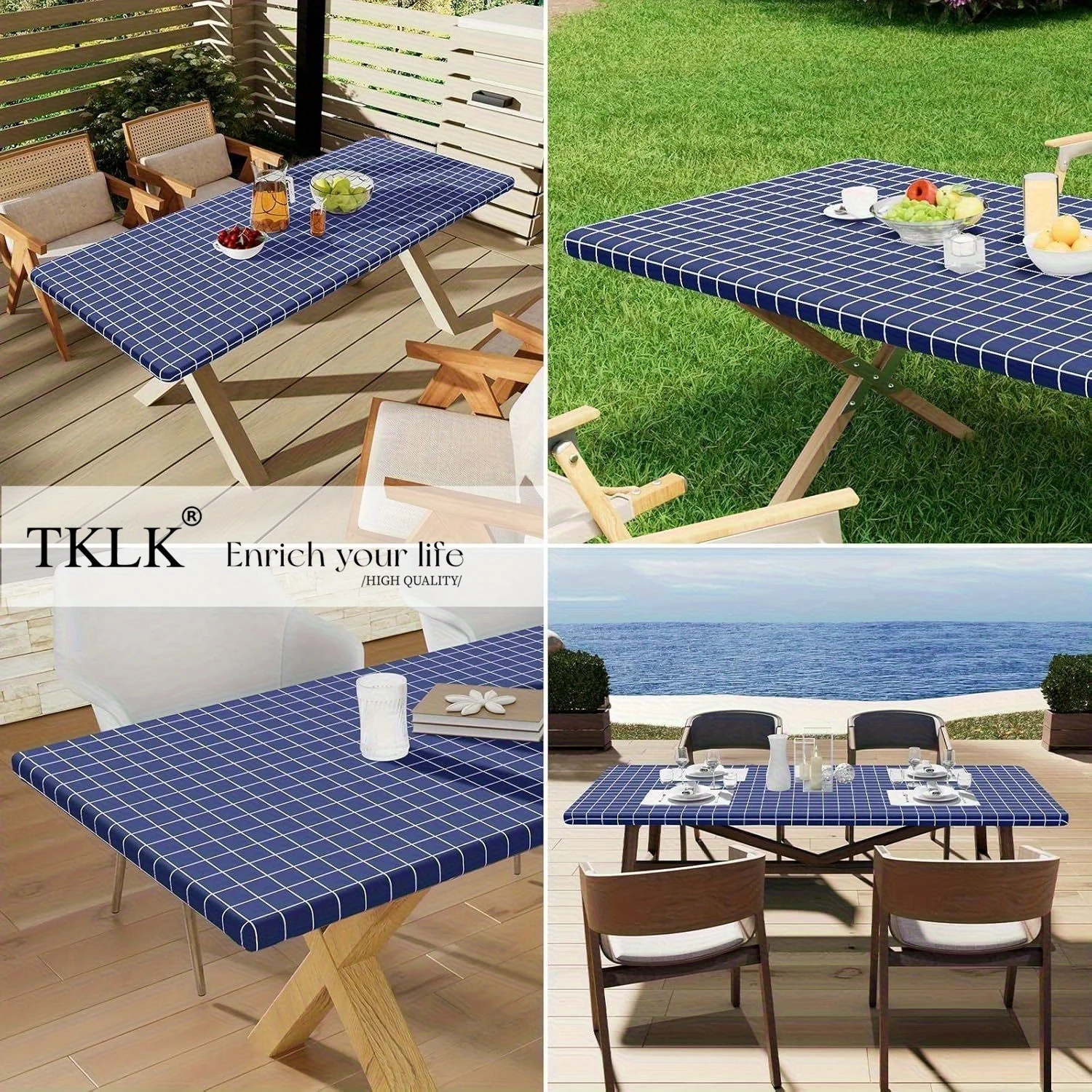 Rectangle Table Cloth, Elastic - Outdoor Furniture Table 评论和价格