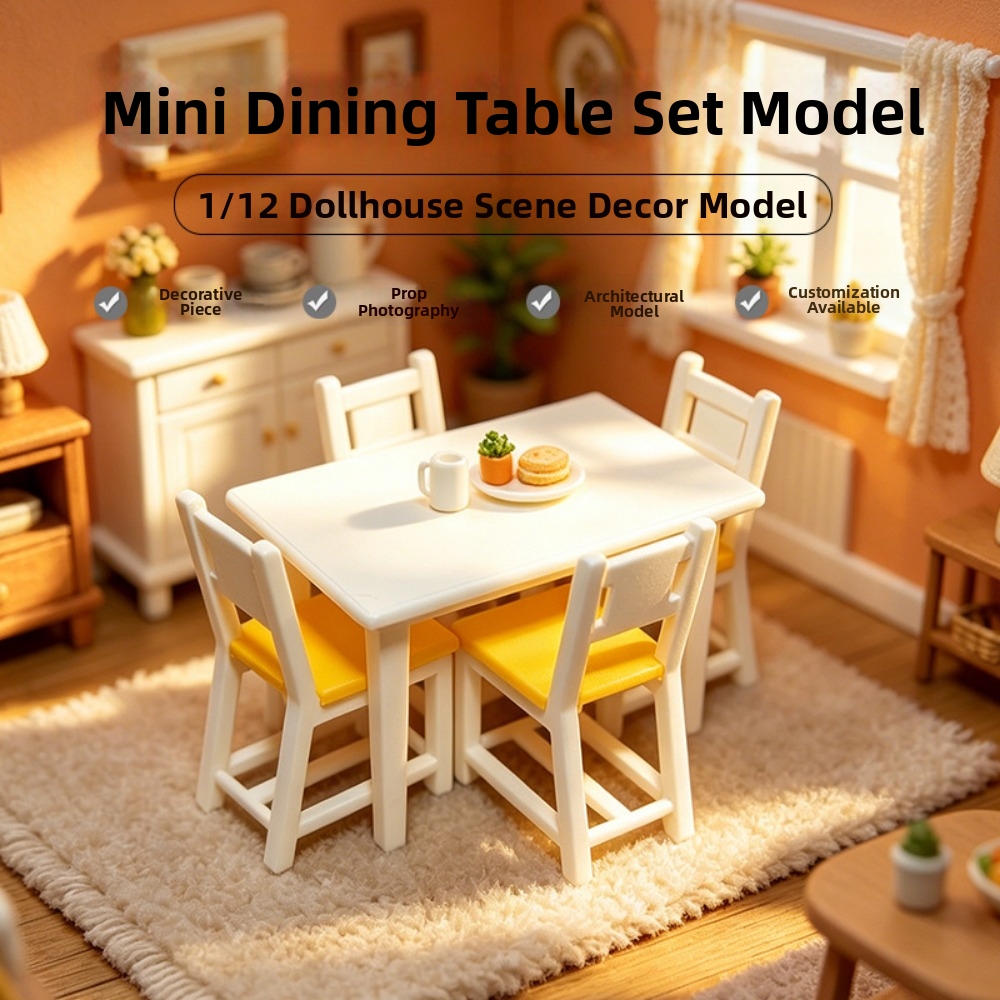 1/12 Dollhouse Miniature Wood  - Bistro Table Set 评论和价格