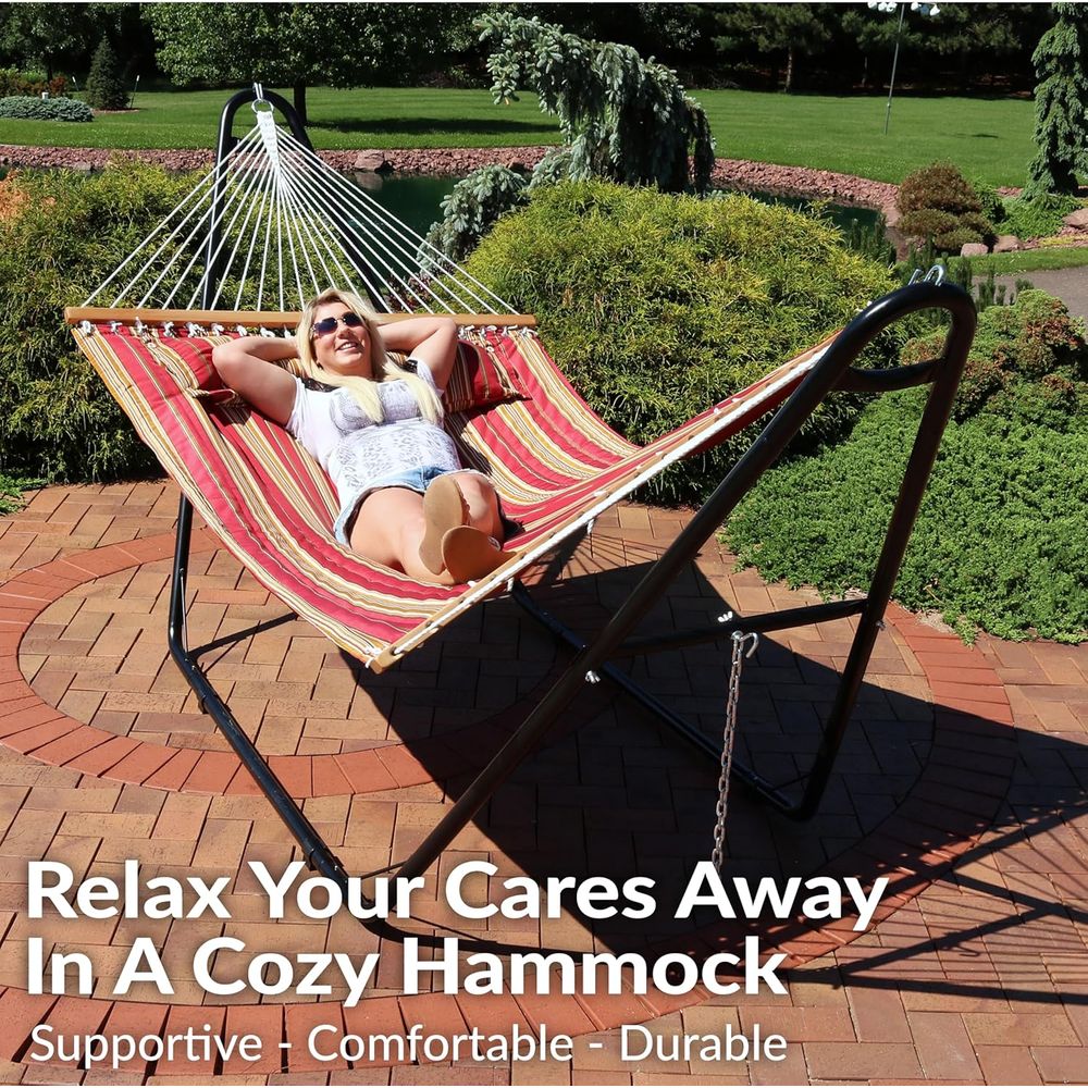Sunnydaze Quilted Double Hammo - Outdoor Furniture Quick Dry 评论和价格