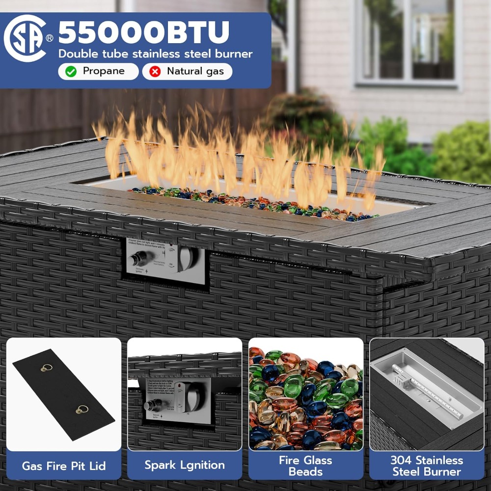 7 Piece Outdoor Sectional Sofa - Outdoor Furniture And Fire Pit 评论和价格