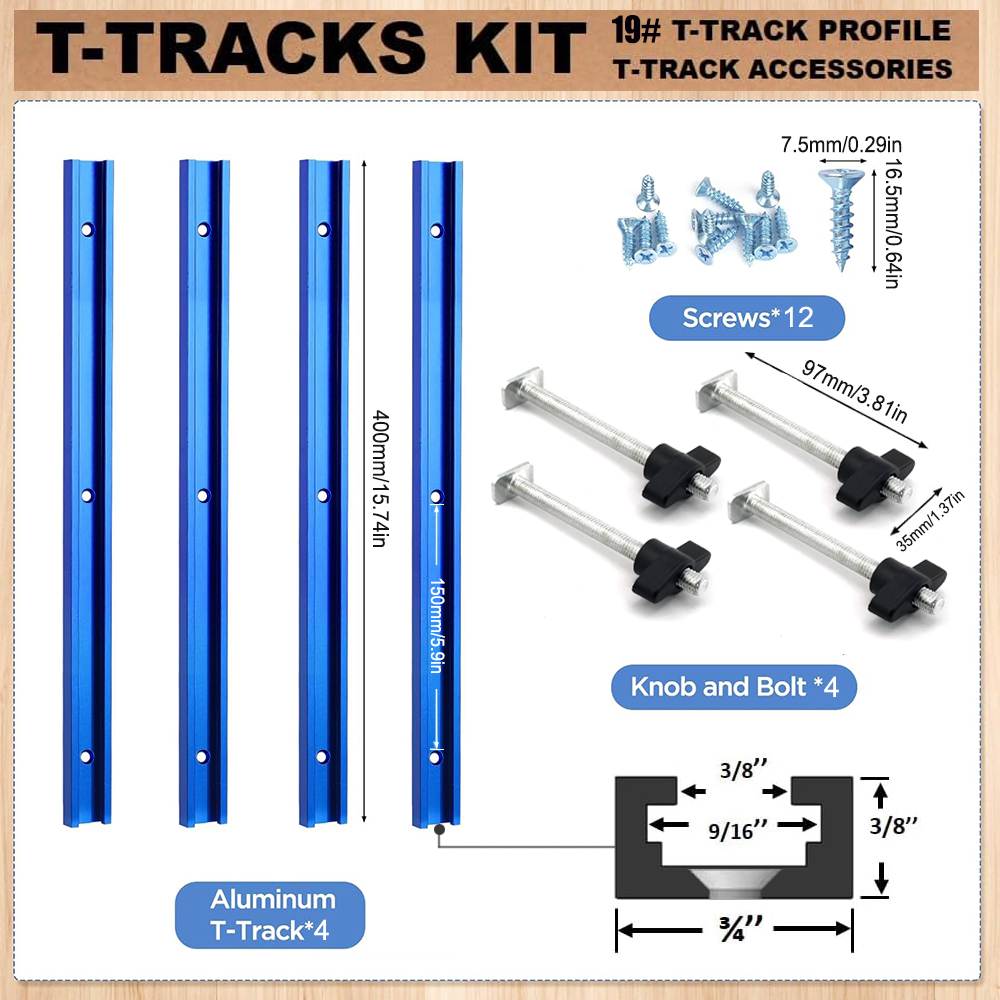 Woodworking 19# T-track Kit an - Outdoor Furniture Aluminium 评论和价格