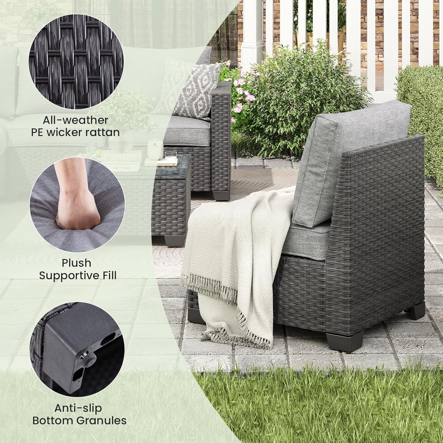 7-Piece Patio Furiture Sofa Se - Outdoor Furniture One Piece 评论和价格