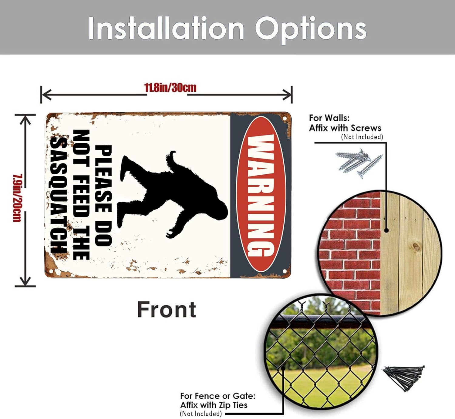 Vintage Decor Metal Sign Warni - Outdoor Furniture Aluminium 评论和价格