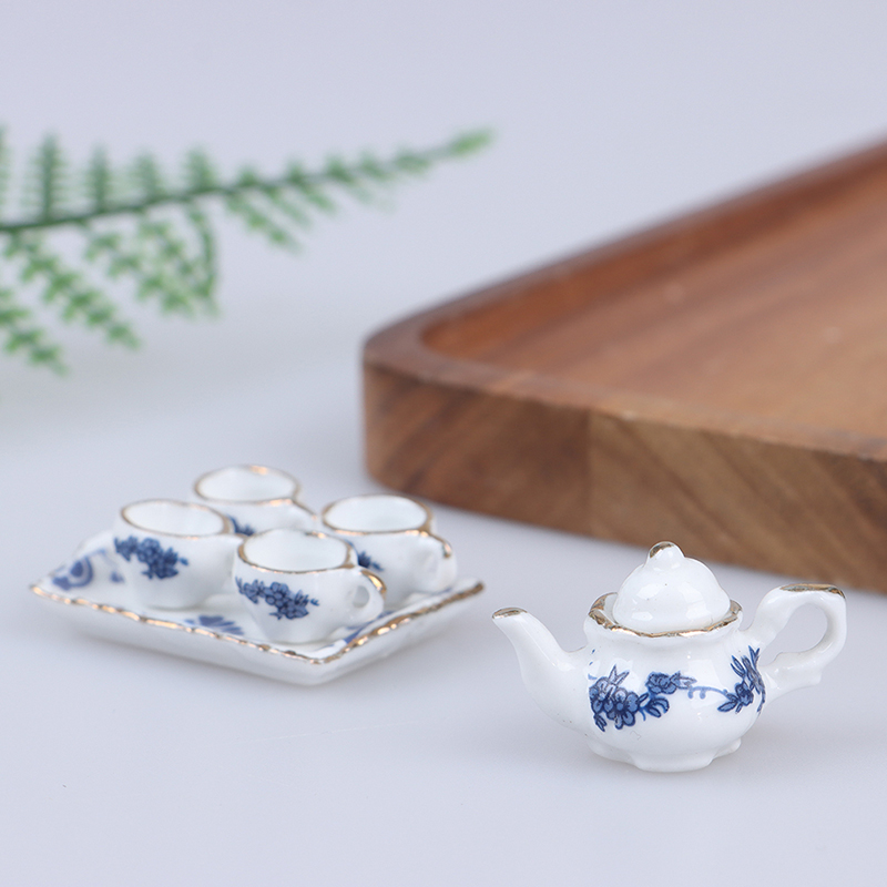 6Pcs Dollhouse Miniature Dinin - Bistro Table Set 评论和价格