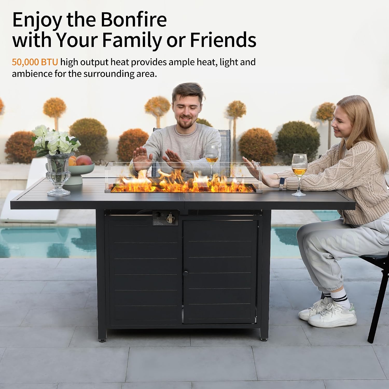 7 Pieces Patio Furniture Set w - Outdoor Furniture And Fire Pit 评论和价格
