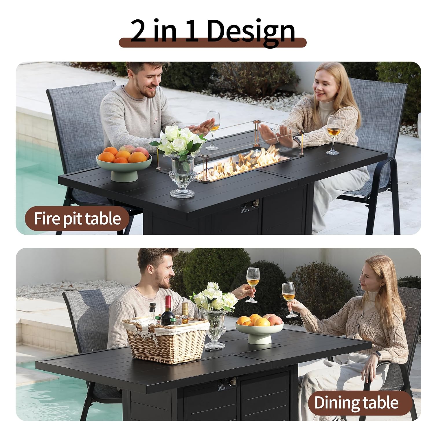 7 Pieces Patio Furniture Set w - Outdoor Furniture And Fire Pit 评论和价格