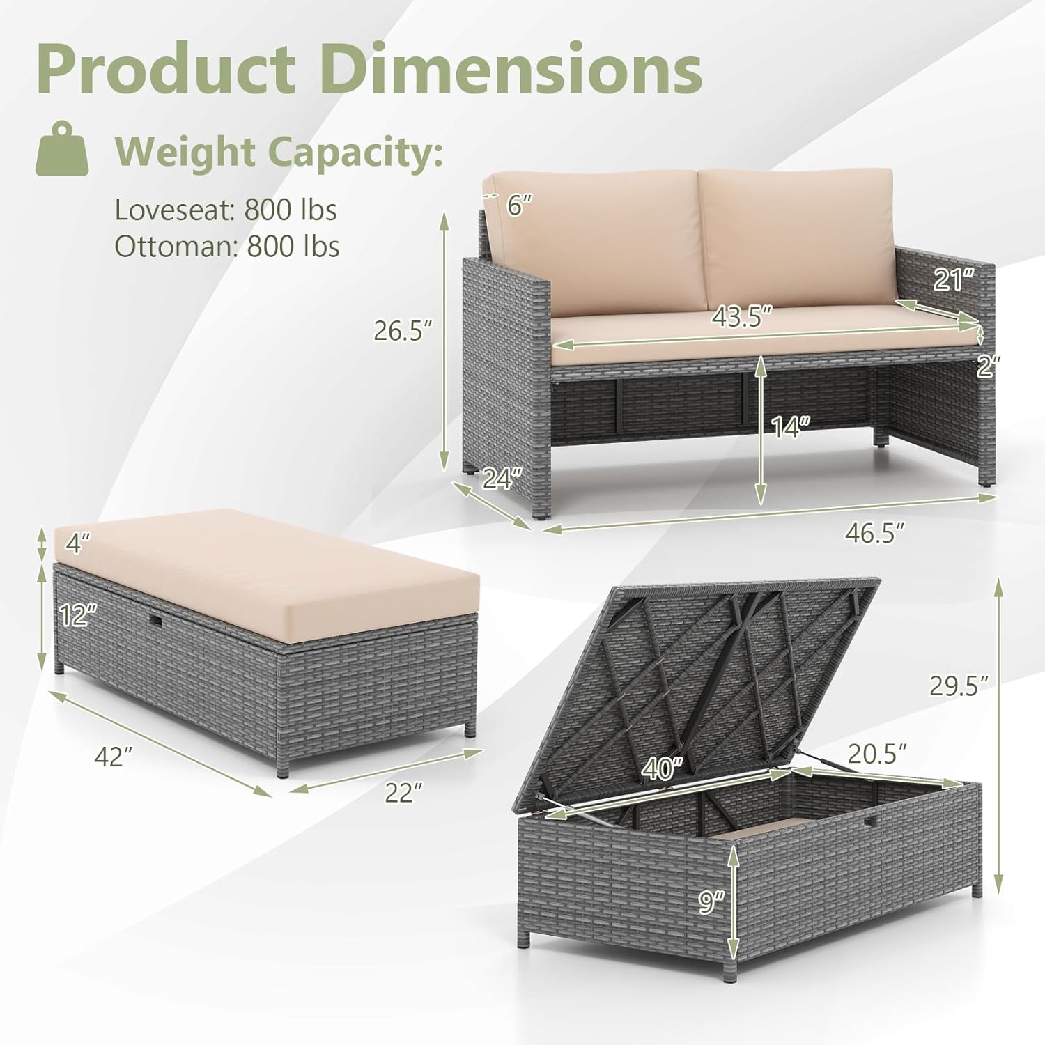 Wicker Patio Daybed Loveseat O - Outdoor Furniture For Pool 评论和价格