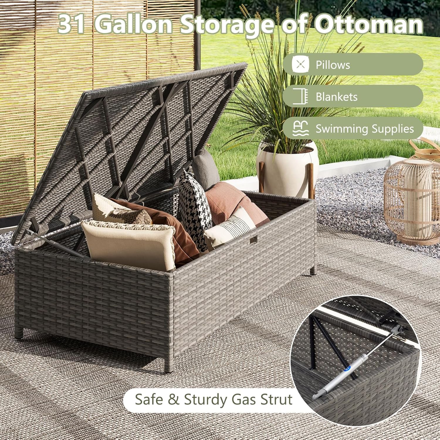 Wicker Patio Daybed Loveseat O - Outdoor Furniture For Pool 评论和价格