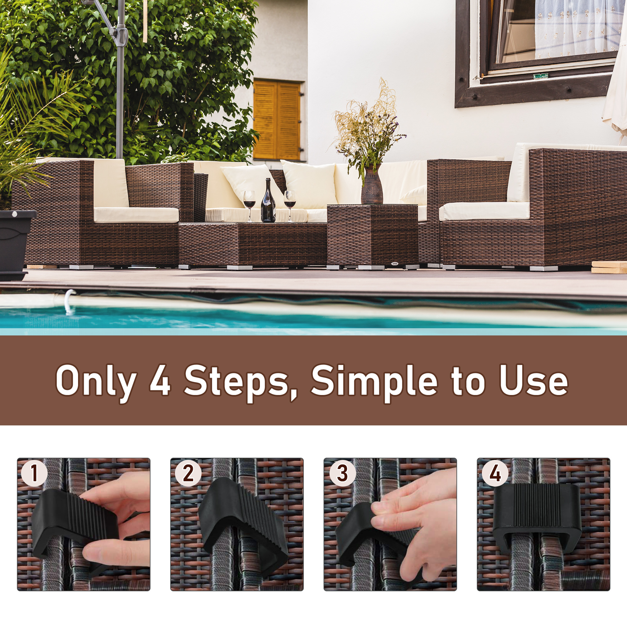 Set of 10 Outdoor Patio Wicker - Outdoor Furniture Patio 评论和价格