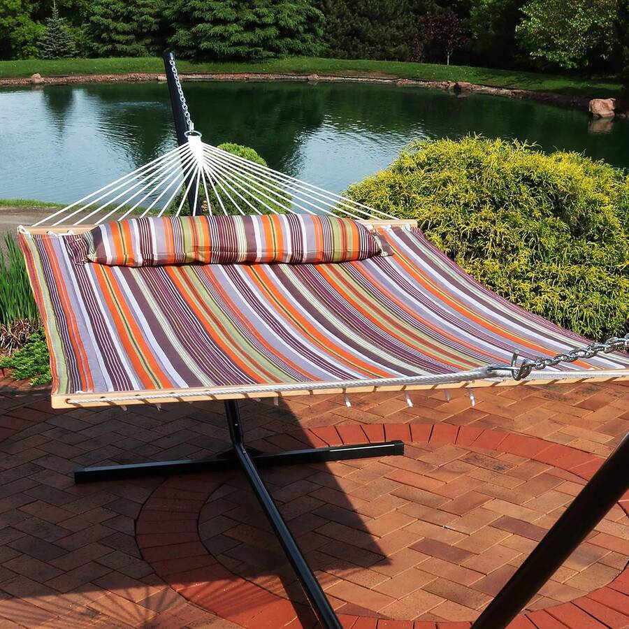 Double Hammock With Spreader B - Outdoor Furniture Quick Dry 评论和价格