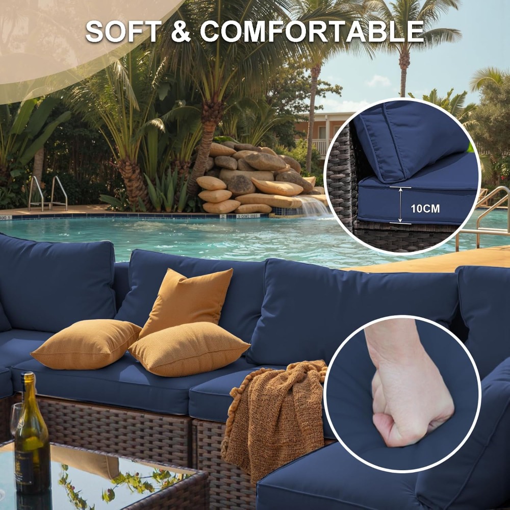 7 Piece Outdoor Patio Furnitur - Outdoor Furniture And Fire Pit 评论和价格