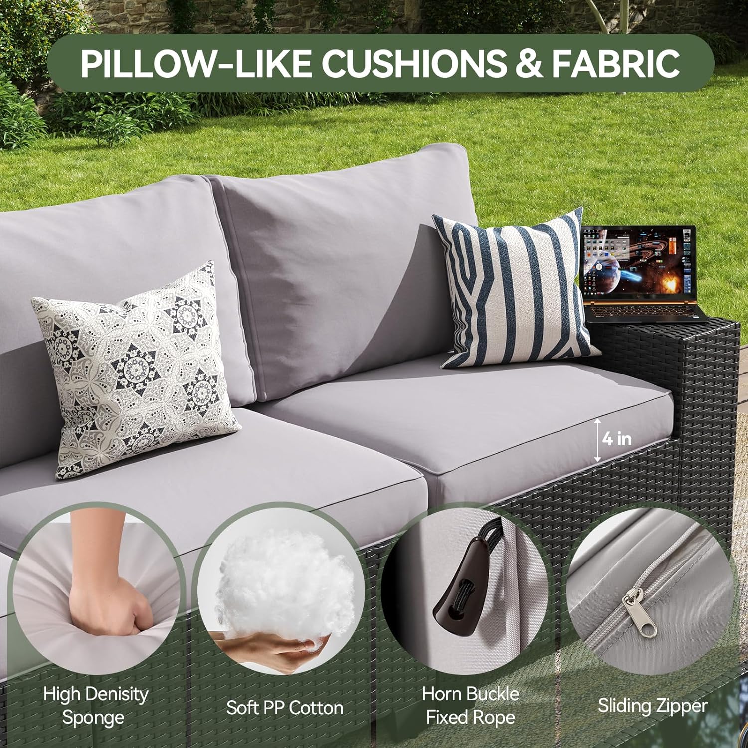Outdoor Patio Furniture Set wi - Outdoor Furniture And Fire Pit 评论和价格