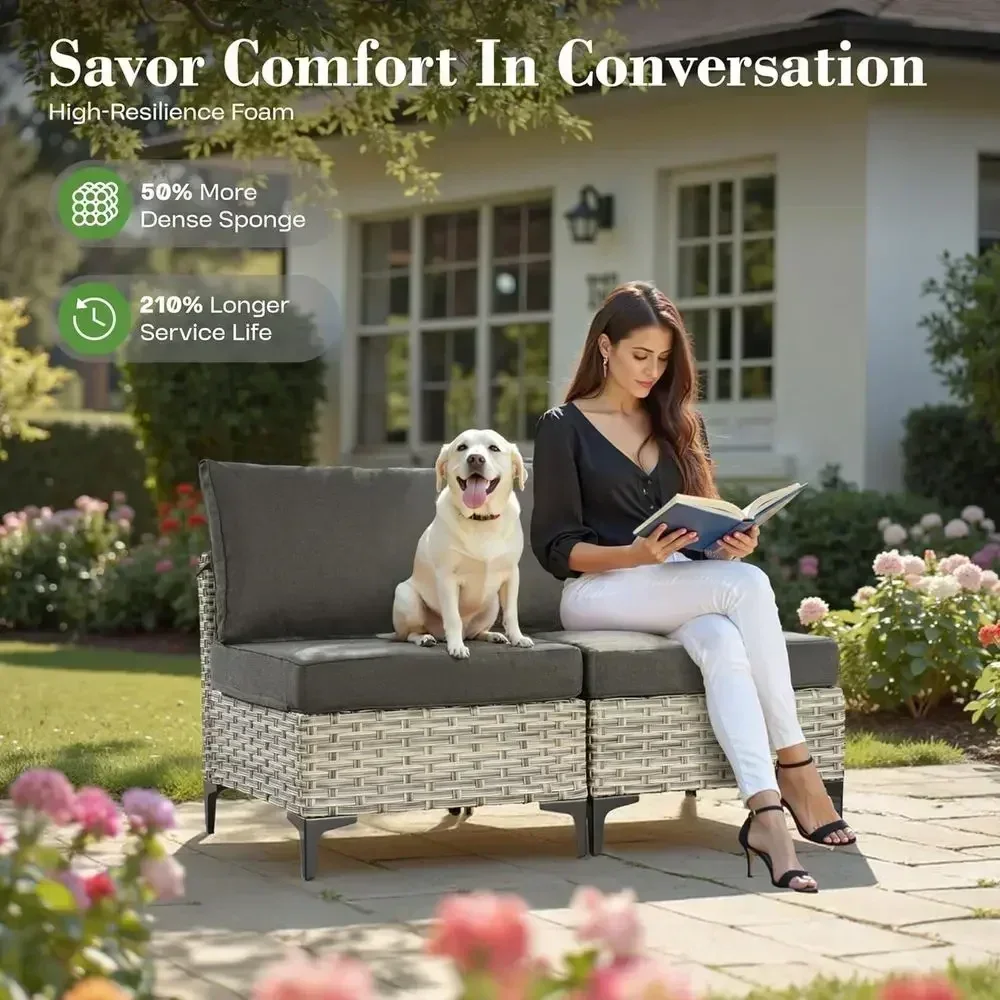 6-Piece Outdoor Wicker Patio F - Outdoor Furniture And Fire Pit 评论和价格