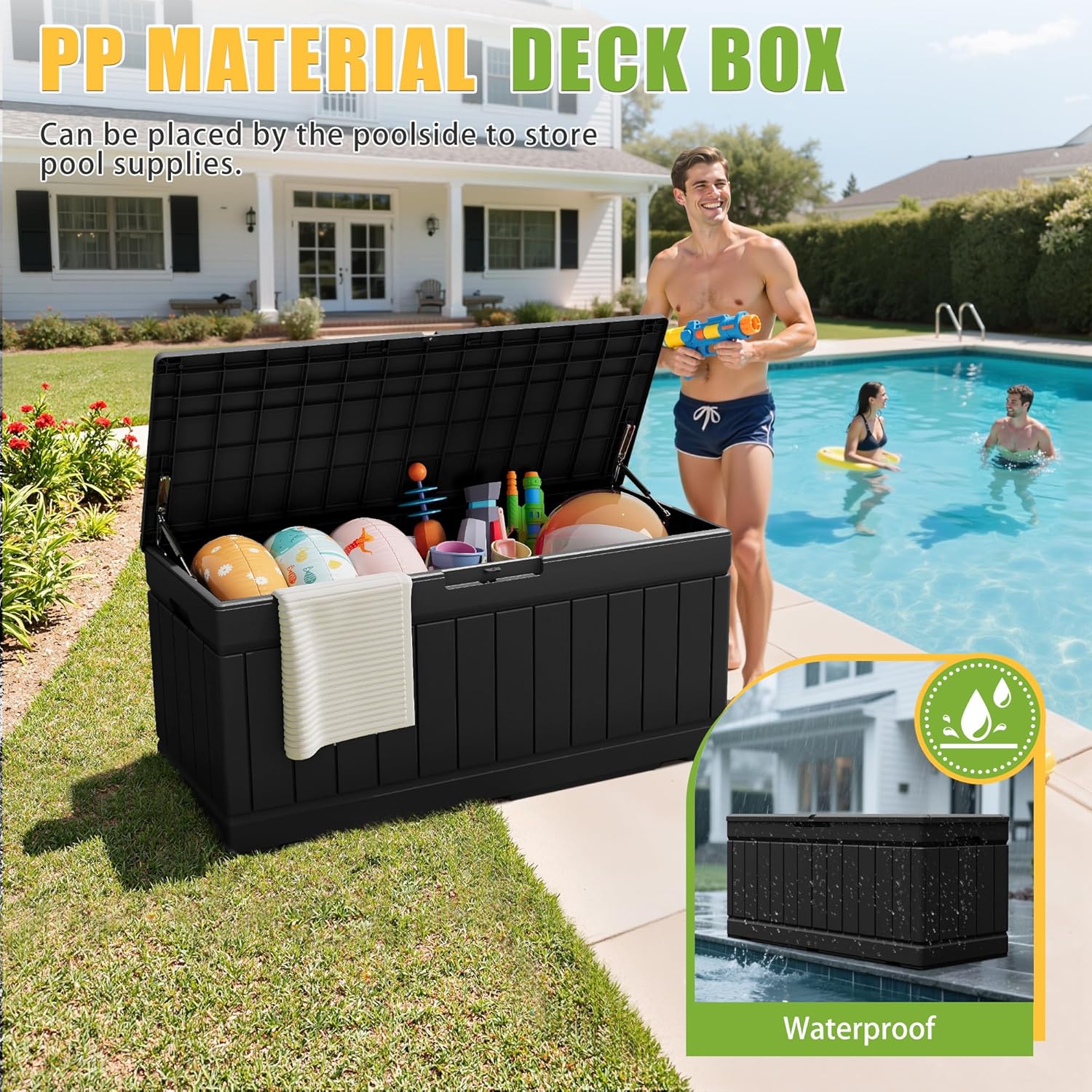 82 Gallon Outdoor Storage Box  - Outdoor Furniture For Pool 评论和价格