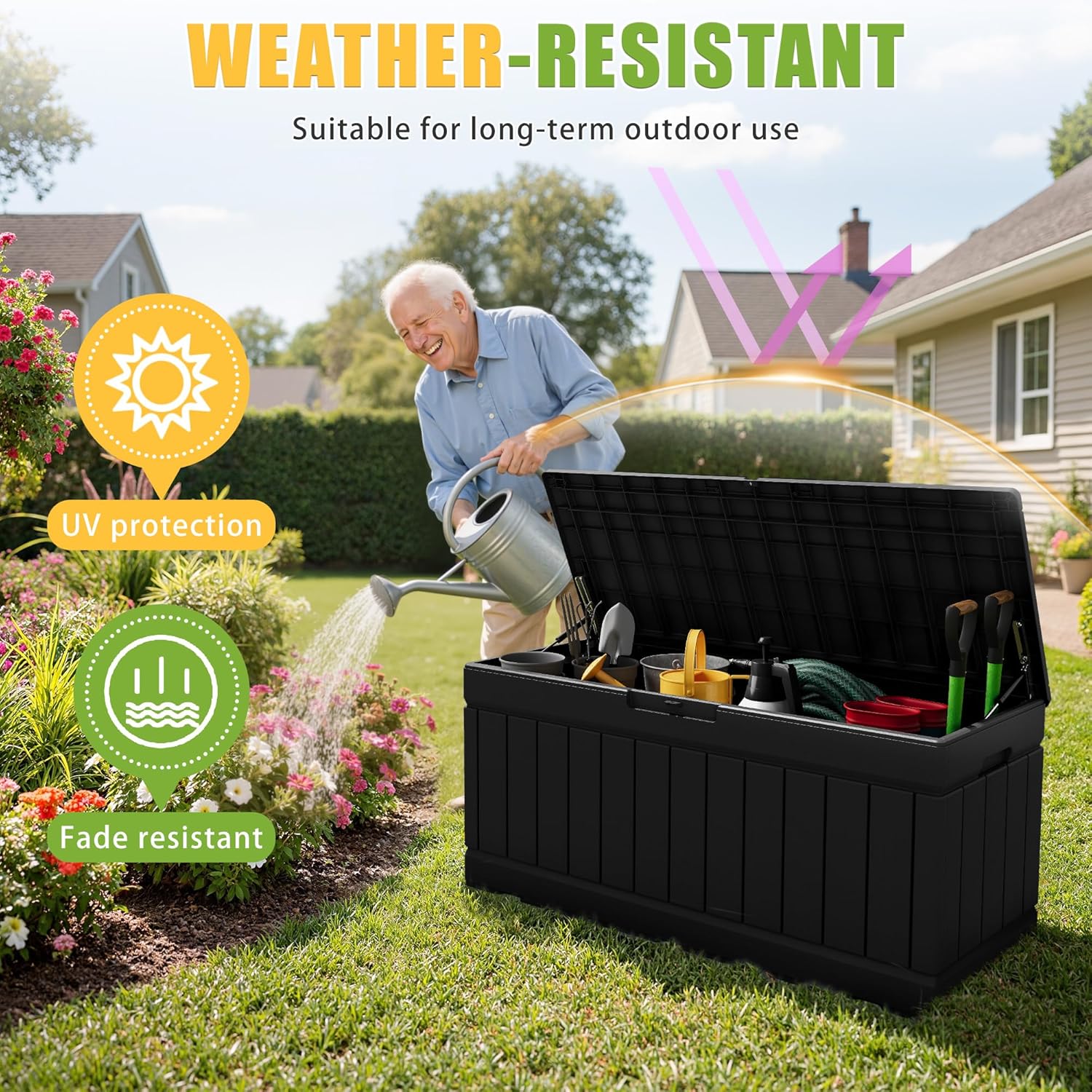 82 Gallon Outdoor Storage Box  - Outdoor Furniture For Pool 评论和价格