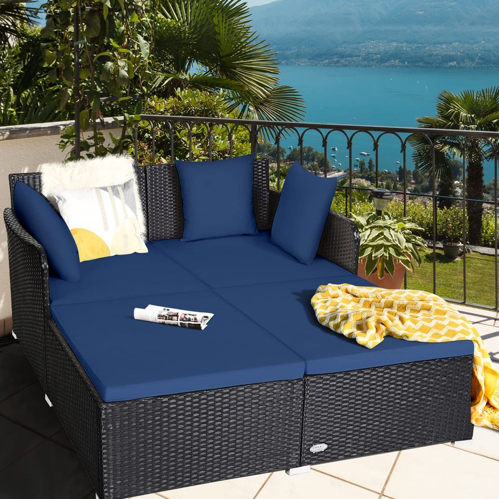 Outdoor Patio Rattan Daybed, S - Outdoor Furniture Patio 评论和价格