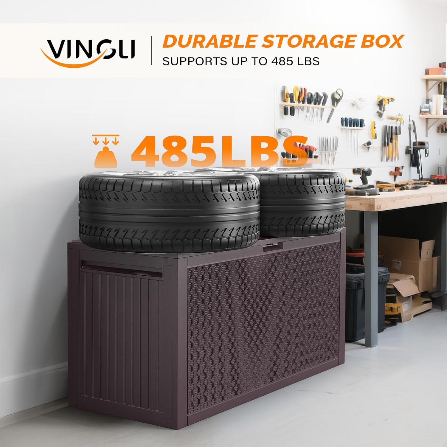 90 Gallon Outdoor Storage Box, - Outdoor Furniture For Pool 评论和价格