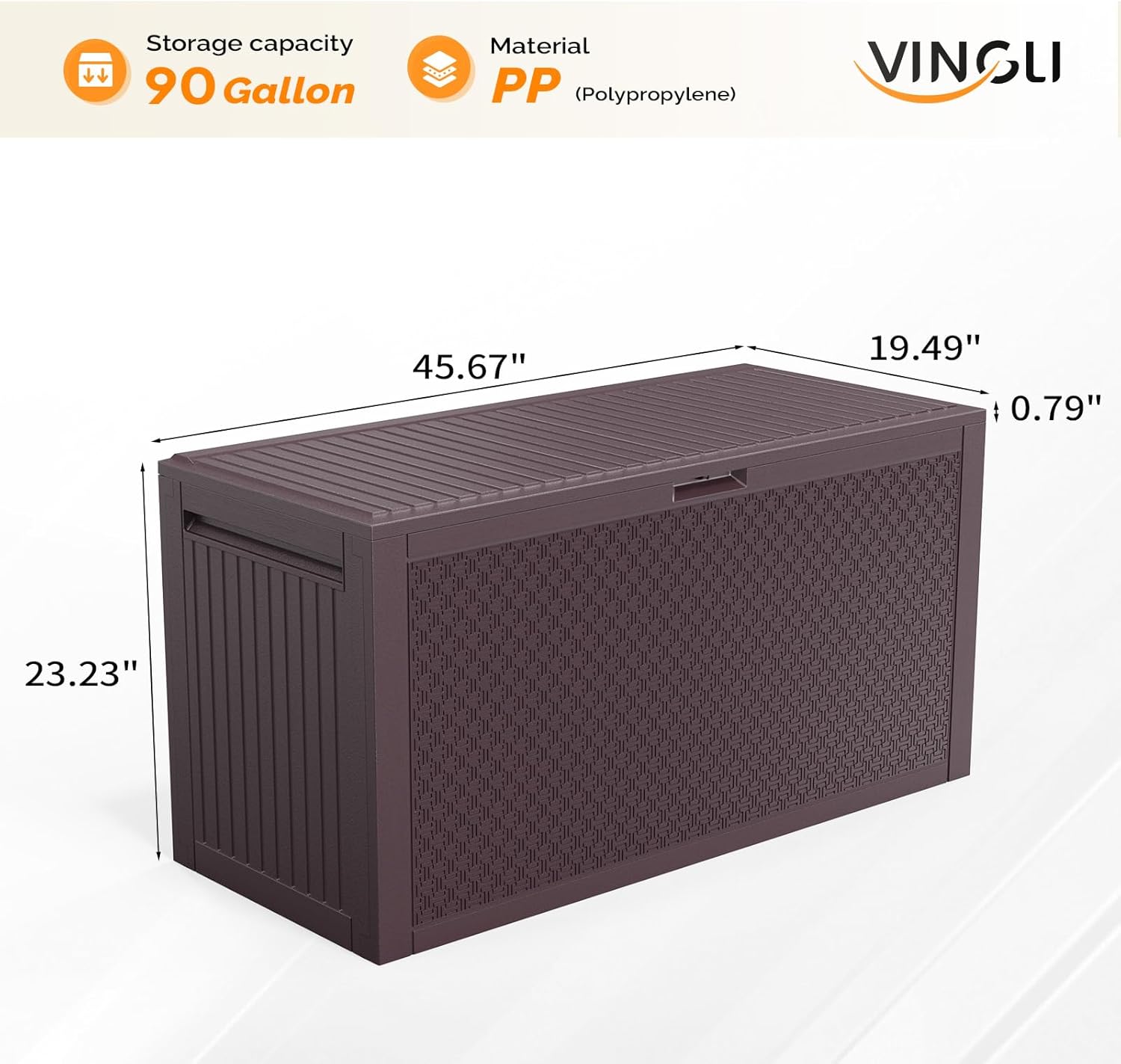 90 Gallon Outdoor Storage Box, - Outdoor Furniture For Pool 评论和价格