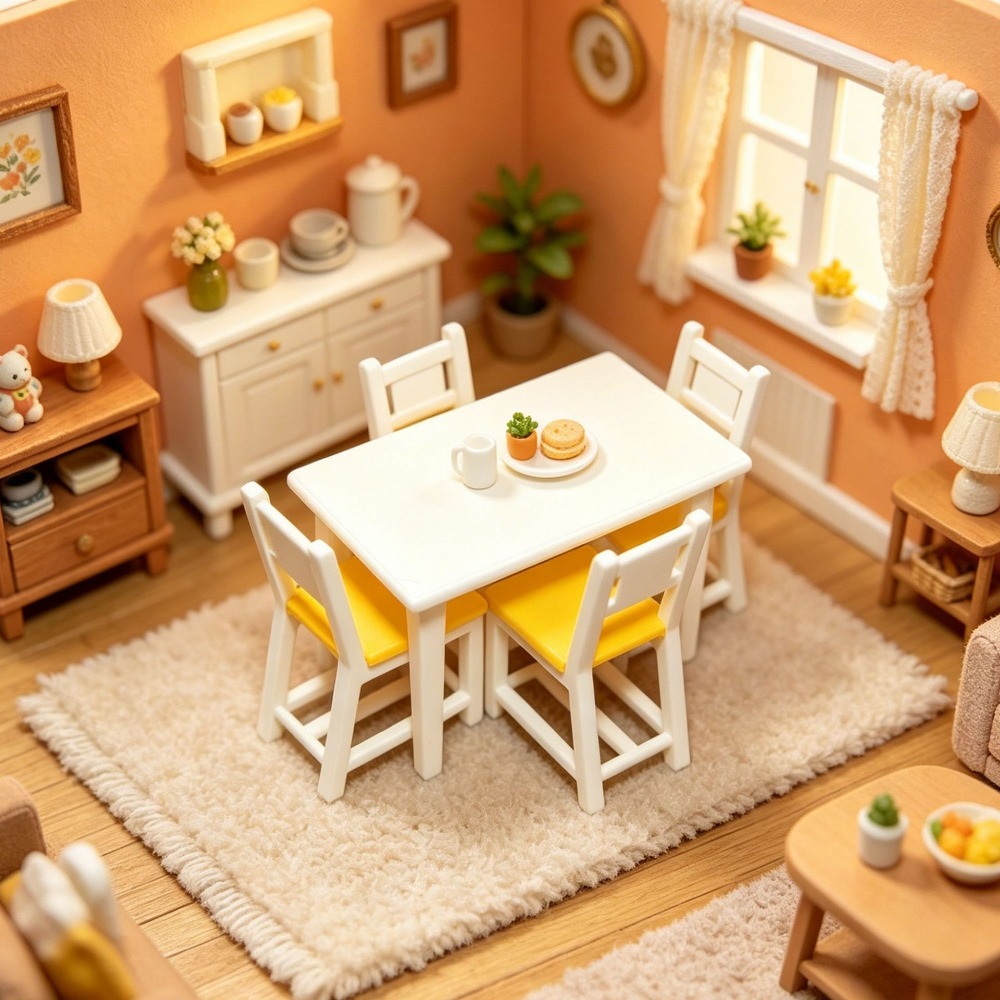 1/12 Dollhouse Miniature Wood  - Bistro Table Set 评论和价格