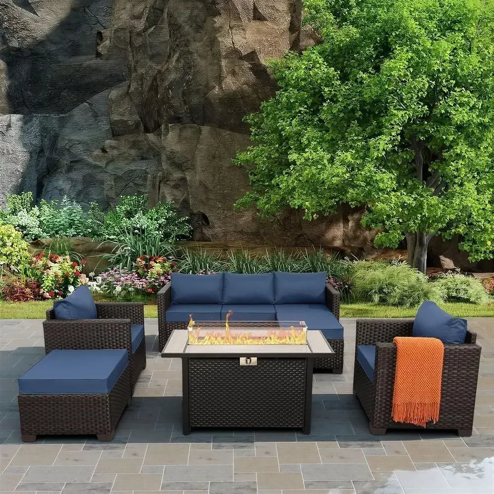 6-Piece Outdoor Patio Furnitur - Outdoor Furniture And Fire Pit 评论和价格