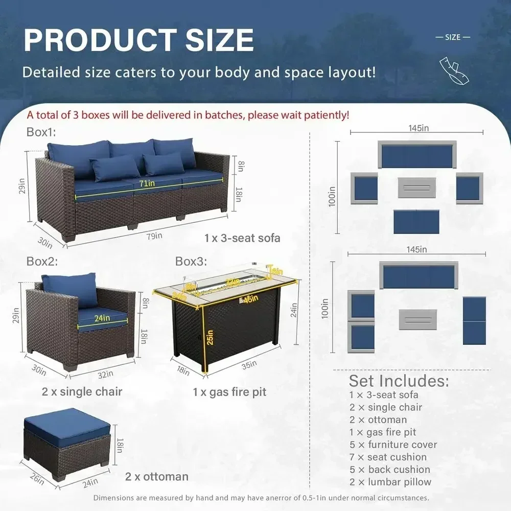 6-Piece Outdoor Patio Furnitur - Outdoor Furniture And Fire Pit 评论和价格