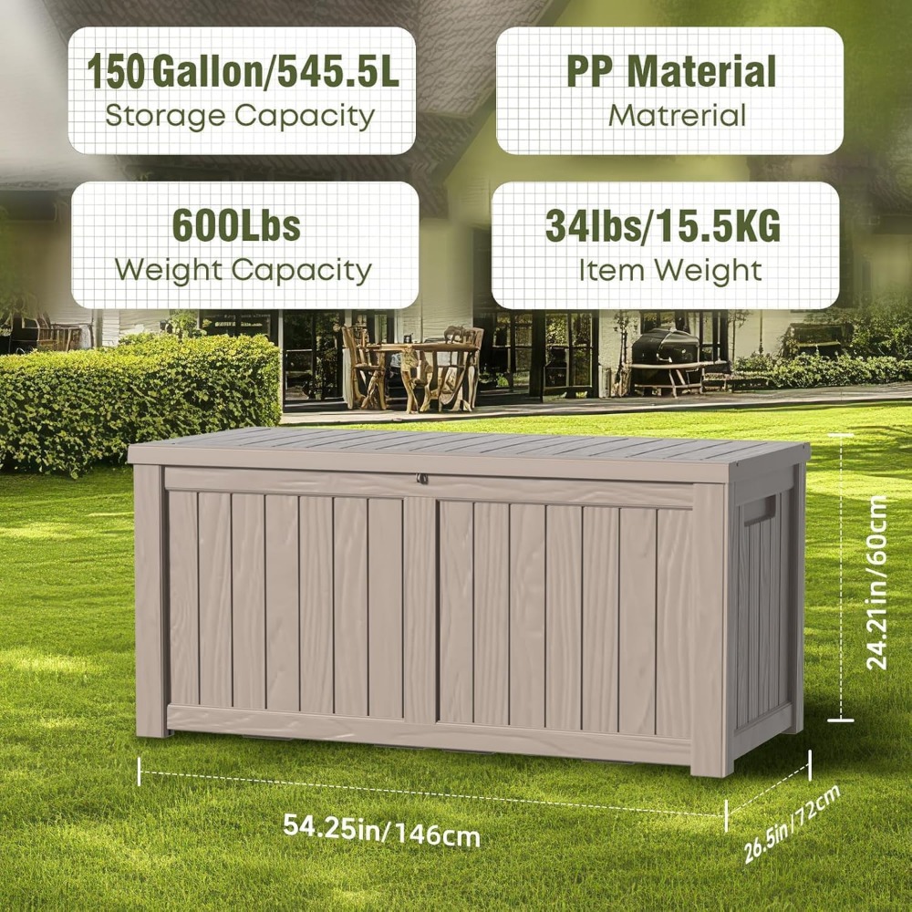 150 Gallon Lockable Outdoor St - Outdoor Furniture Patio 评论和价格