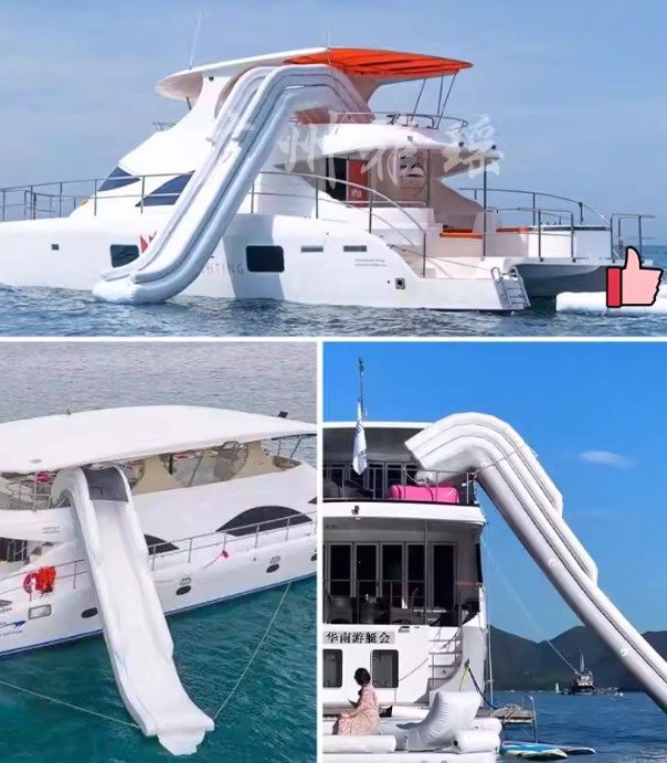 Inflatable water yacht slide b - Outdoor Furniture Table 评论和价格