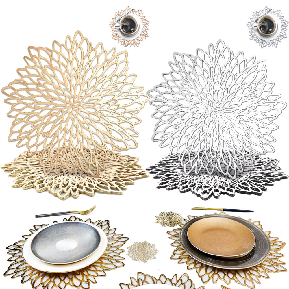 Set of 4 Metallic Placemats Se - Outdoor Furniture Designer 评论和价格