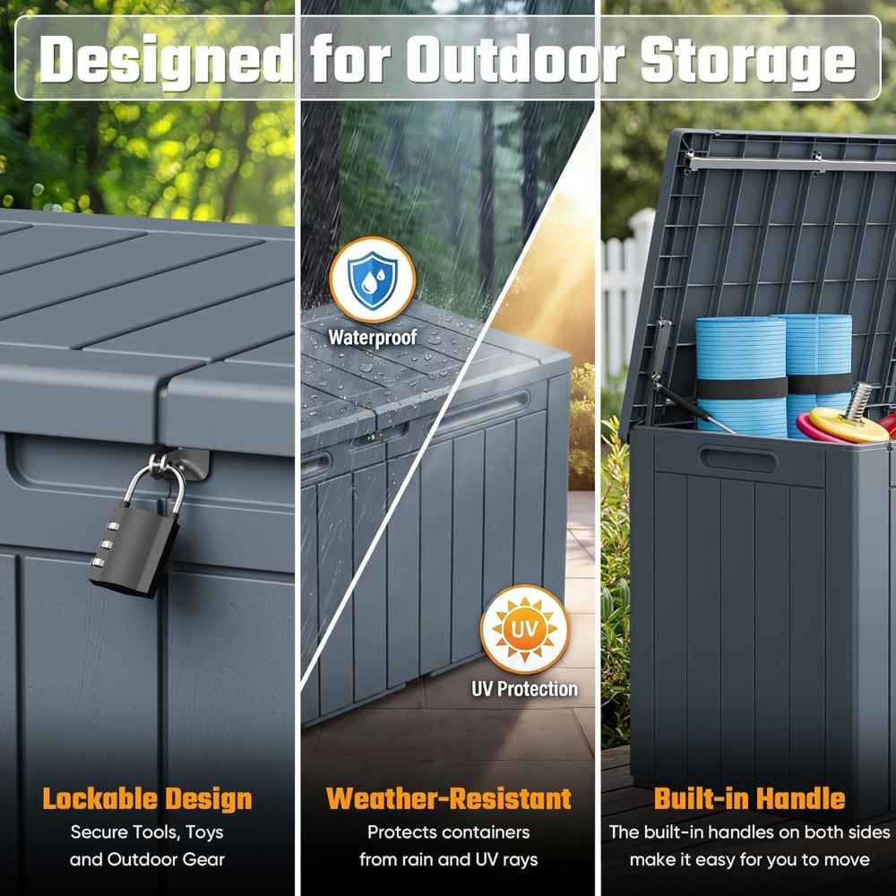 110 Gallon Outdoor Storage Box - Outdoor Furniture For Pool 评论和价格