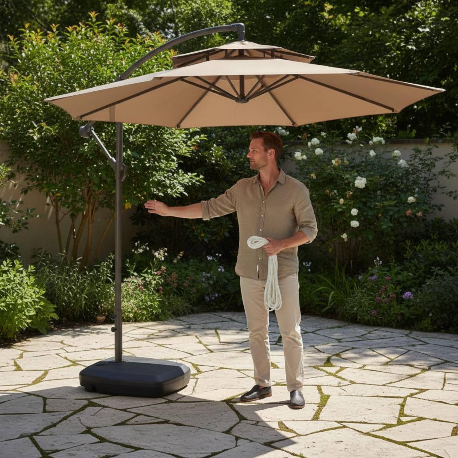 Roman Umbrella Pull Rope Wear- - Outdoor Furniture Patio 评论和价格